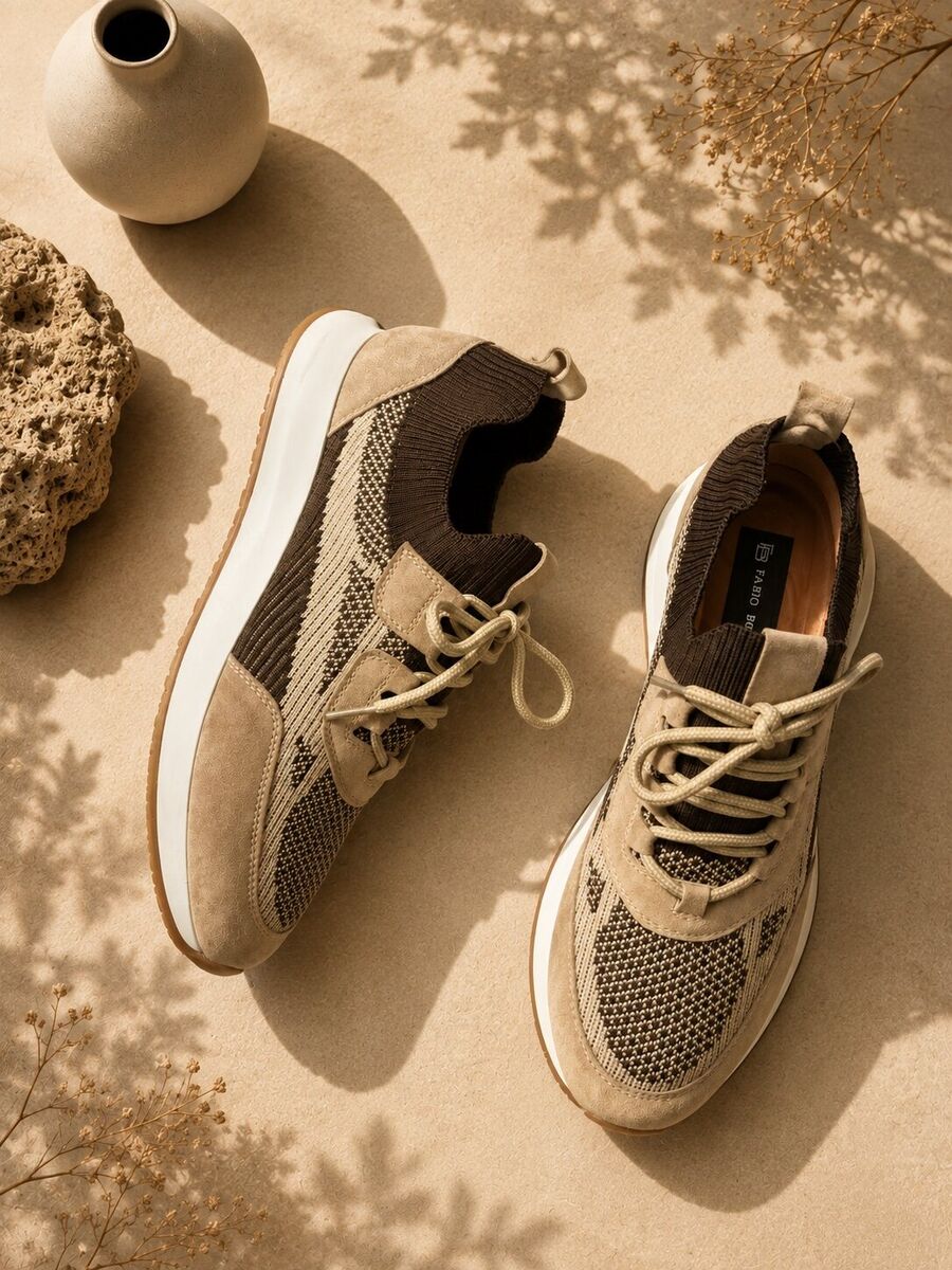 Taormina Knit Sneaker — qəhvəyi kişi ayaqqabısı